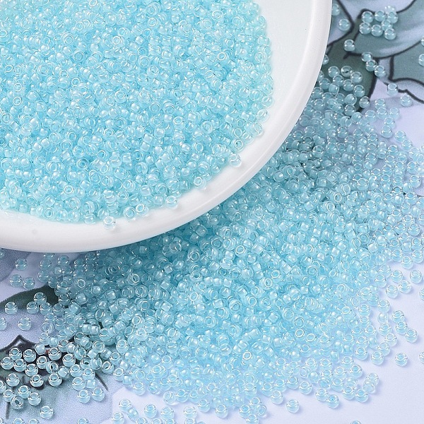 PandaHall MIYUKI Round Rocailles Beads, Japanese Seed Beads, (RR220) Aqua Mist Lined Crystal, 11/0, 2x1.3mm, Hole: 0.8mm, about 5500pcs/50g..., Cyan
PandaHall MIYUKI Round Rocailles Beads, Japanese Seed Beads, (RR220) Aqua Mist Lined Crystal, 11/0, 2x1.3mm, Hole: 0.8mm, about 5500pcs/50g..., Cyan
