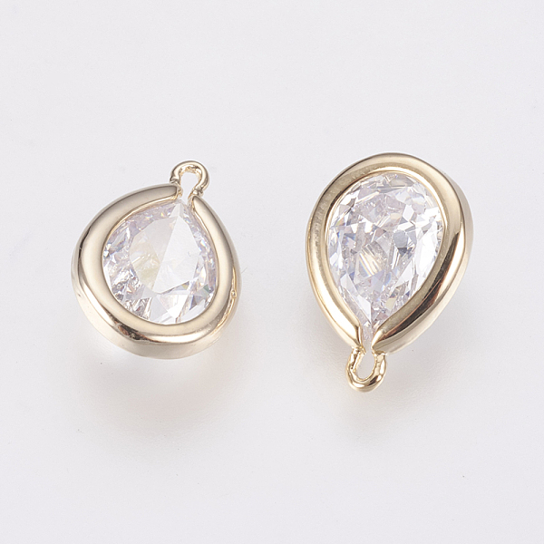 PandaHall Brass Micro Pave Clear Cubic Zirconia Charms, Long-Lasting Plated, Drop, Nickel Free, Real 18K Gold Plated, 11x8x3.5mm, Hole...
PandaHall Brass Micro Pave Clear Cubic Zirconia Charms, Long-Lasting Plated, Drop, Nickel Free, Real 18K Gold Plated, 11x8x3.5mm, Hole...