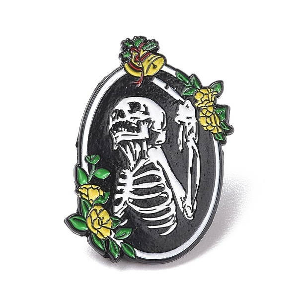 PandaHall Skull with Bell Enamel Pin, Halloween Oval Alloy Badge for Backpack Clothes, Electrophoresis Black, Colorful, 30.5x23x1.5mm, Pin...
PandaHall Skull with Bell Enamel Pin, Halloween Oval Alloy Badge for Backpack Clothes, Electrophoresis Black, Colorful, 30.5x23x1.5mm, Pin...