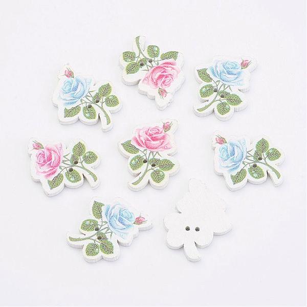 PandaHall Wooden Buttons, Flower, Mixed Color, 31x25x3mm, Hole: 1.5mm Wood Flower Multicolor
PandaHall Wooden Buttons, Flower, Mixed Color, 31x25x3mm, Hole: 1.5mm Wood Flower Multicolor