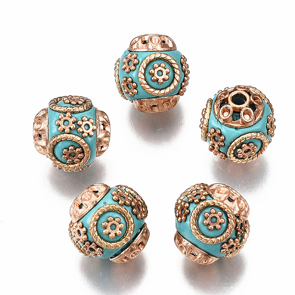 PandaHall Round Handmade Indonesia Beads, with Alloy Cores, Antique Silver, Sky Blue, 15x14mm, Hole: 2mm Polymer Clay Round
PandaHall Round Handmade Indonesia Beads, with Alloy Cores, Antique Silver, Sky Blue, 15x14mm, Hole: 2mm Polymer Clay Round