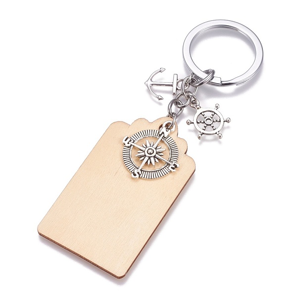 PandaHall Wood Keychain, with Brass Split Key Rings and Alloy Pendants, Rectangle with Anchor & Compass & Helm, Wheat, 126mm, Rectangle..., Orange
PandaHall Wood Keychain, with Brass Split Key Rings and Alloy Pendants, Rectangle with Anchor & Compass & Helm, Wheat, 126mm, Rectangle..., Orange