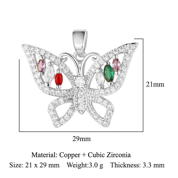 PandaHall Brass Micro Pave Cubic Zirconia Pendants, Butterfly Charms, Platinum, 29x21x3.3mm Brass+Cubic Zirconia Butterfly
PandaHall Brass Micro Pave Cubic Zirconia Pendants, Butterfly Charms, Platinum, 29x21x3.3mm Brass+Cubic Zirconia Butterfly
