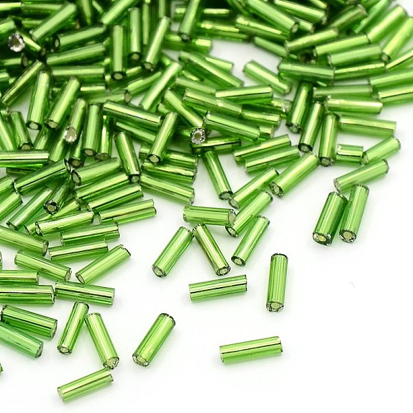 PandaHall Glass Bugle Beads, Silver Lined, Lime Green, 6~8x1.8mm, Hole: 0.6mm, 10000pcs/pound Glass Green
PandaHall Glass Bugle Beads, Silver Lined, Lime Green, 6~8x1.8mm, Hole: 0.6mm, 10000pcs/pound Glass Green