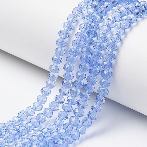 PandaHall Glass Beads Strands, Faceted, Rondelle, Light Sky Blue, 4x3mm, Hole: 0.4mm, about 123~127pcs/strand, 16.5~16.9 inch(42~43cm) Glass...
PandaHall Glass Beads Strands, Faceted, Rondelle, Light Sky Blue, 4x3mm, Hole: 0.4mm, about 123~127pcs/strand, 16.5~16.9 inch(42~43cm) Glass...