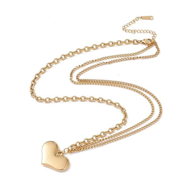 PandaHall Heart Pendant Necklace with Cable Chains, Ion Plating(IP) 304 Stainless Steel Jewelry for Women, Golden, 18.62 inch(47.3cm) 304...
PandaHall Heart Pendant Necklace with Cable Chains, Ion Plating(IP) 304 Stainless Steel Jewelry for Women, Golden, 18.62 inch(47.3cm) 304...