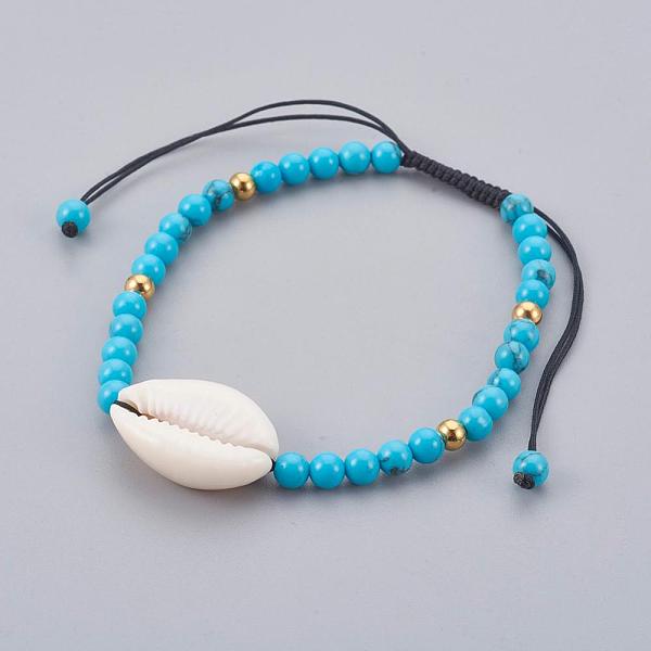 PandaHall Synthetic Turquoise(Dyed) Braided Bead Bracelets, with Cowrie Shell, 2 inch~3-1/8 inch(5~8cm) Synthetic Turquoise Black
PandaHall Synthetic Turquoise(Dyed) Braided Bead Bracelets, with Cowrie Shell, 2 inch~3-1/8 inch(5~8cm) Synthetic Turquoise Black