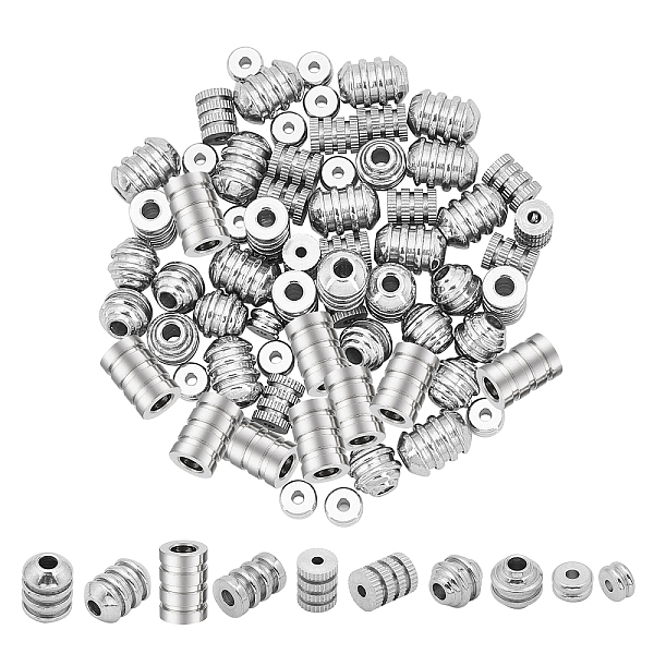 PandaHall Unicraftale 90Pcs 5 Style 304 Stainless Steel Beads, Groove, Stainless Steel Color, 18pcs/style 304 Stainless Steel Mixed Shapes
PandaHall Unicraftale 90Pcs 5 Style 304 Stainless Steel Beads, Groove, Stainless Steel Color, 18pcs/style 304 Stainless Steel Mixed Shapes
