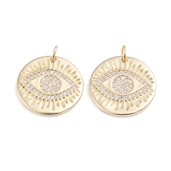 PandaHall Brass Micro Pave Cubic Zirconia Pendants, with Jump Rings, Long-Lasting Plated, Flat Round with Eye, Clear, Real 18K Gold Plated...
PandaHall Brass Micro Pave Cubic Zirconia Pendants, with Jump Rings, Long-Lasting Plated, Flat Round with Eye, Clear, Real 18K Gold Plated...