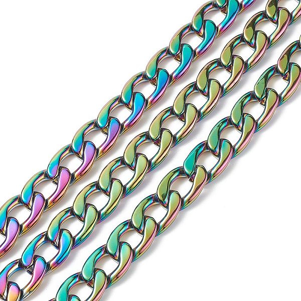 PandaHall Vacuum Plating 304 Stainless Steel Cuban Link Chains, Unwelded, with Spool, Rainbow Color, 22.5x15x4mm, 16.4 Feet(5m)/roll 304...
PandaHall Vacuum Plating 304 Stainless Steel Cuban Link Chains, Unwelded, with Spool, Rainbow Color, 22.5x15x4mm, 16.4 Feet(5m)/roll 304...