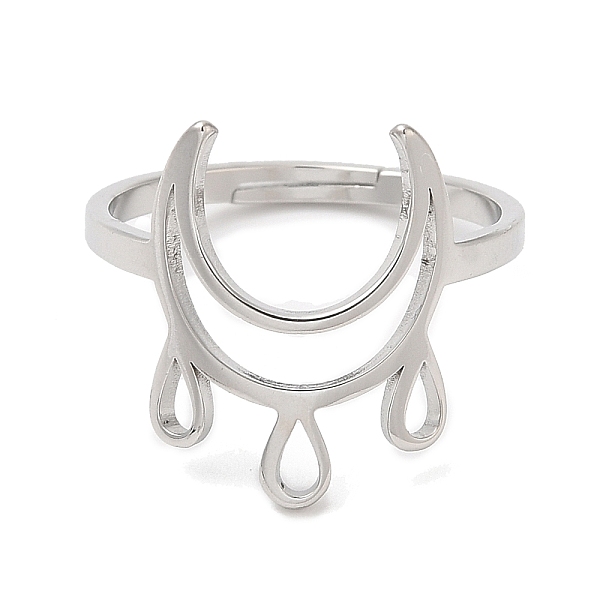 PandaHall 304 Stainless Steel Crescent Moon Adjustable Ring for Women, Stainless Steel Color, US Size 6(16.5mm) 304 Stainless Steel
PandaHall 304 Stainless Steel Crescent Moon Adjustable Ring for Women, Stainless Steel Color, US Size 6(16.5mm) 304 Stainless Steel
