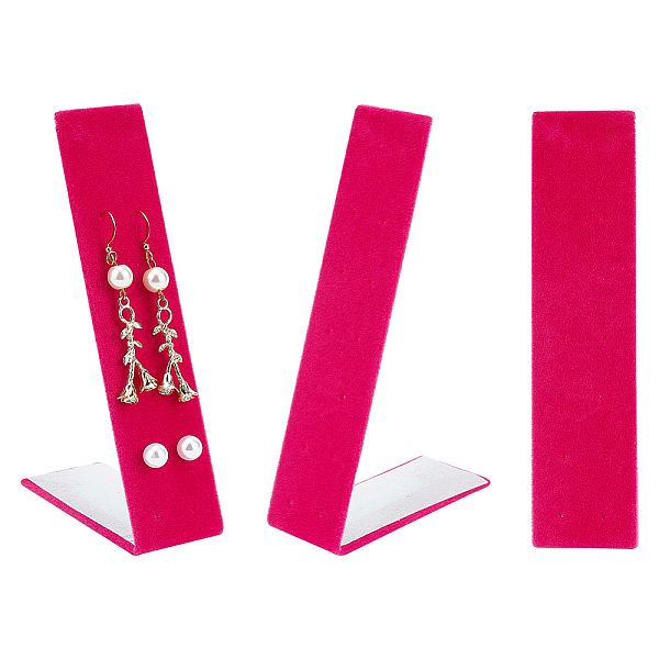 PandaHall 12-Hole Foldable Iron Cover Wool Earring Display Stands, Earring Organizer Holder, L-Shaped, Hot Pink, 21.1x3.3x0.15cm, Hole...
PandaHall 12-Hole Foldable Iron Cover Wool Earring Display Stands, Earring Organizer Holder, L-Shaped, Hot Pink, 21.1x3.3x0.15cm, Hole...