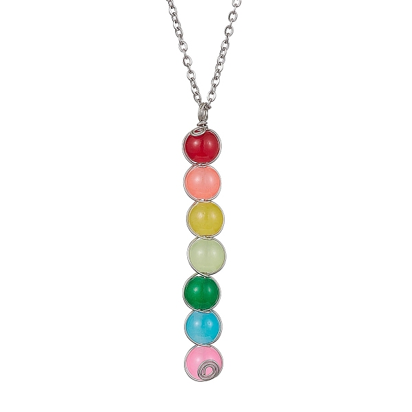 PandaHall Colorful Glass Round Beaded Pendant Necklaces, with Iron Cable Chains, Platinum, 17.60 inch(44.7cm) Glass Round
PandaHall Colorful Glass Round Beaded Pendant Necklaces, with Iron Cable Chains, Platinum, 17.60 inch(44.7cm) Glass Round