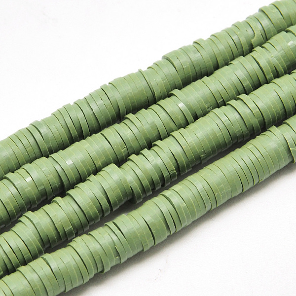 PandaHall Handmade Polymer Clay Beads, Disc/Flat Round, Heishi Beads, Olive Drab, 4x1mm, Hole: 1mm, about 380~400pcs/strand, 17.7 inch..., Green
PandaHall Handmade Polymer Clay Beads, Disc/Flat Round, Heishi Beads, Olive Drab, 4x1mm, Hole: 1mm, about 380~400pcs/strand, 17.7 inch..., Green