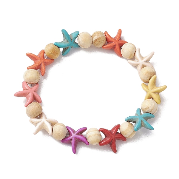 PandaHall Beach Starfish Dye Synthetic Turquoise Beaded Stretch Barcelets, Summer Wood Beaded Stretch Bracelets for Women, Colorful, Inner...
PandaHall Beach Starfish Dye Synthetic Turquoise Beaded Stretch Barcelets, Summer Wood Beaded Stretch Bracelets for Women, Colorful, Inner...