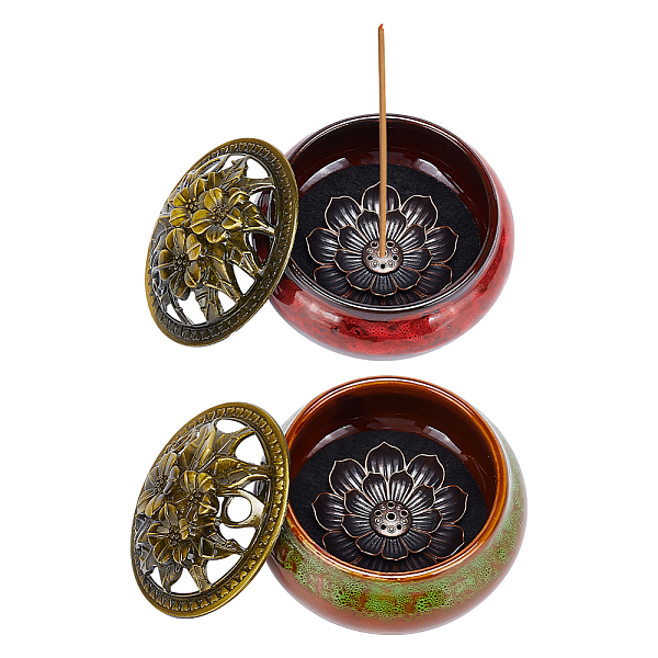 PandaHall Globleland 2 Sets 2 Colors Porcelain Incense Holders, Cone Incense Burner for Home Decoration, with 2Pcs Zinc Alloy Incense Burner..., Multicolor
PandaHall Globleland 2 Sets 2 Colors Porcelain Incense Holders, Cone Incense Burner for Home Decoration, with 2Pcs Zinc Alloy Incense Burner..., Multicolor