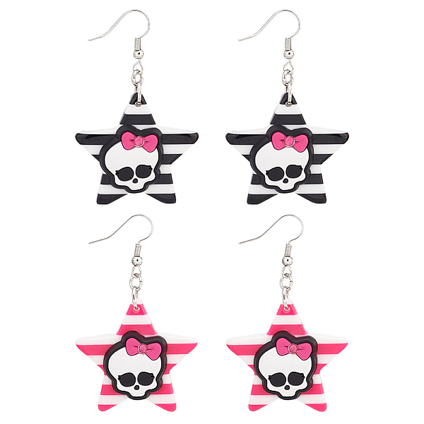 PandaHall ANATTASOUL 2 Pairs 2 Colors Resin Star with Skull Dangle Earrings, Halloween Alloy Long Drop Earrings for Women, Mixed Color, 60mm..., Multicolor
PandaHall ANATTASOUL 2 Pairs 2 Colors Resin Star with Skull Dangle Earrings, Halloween Alloy Long Drop Earrings for Women, Mixed Color, 60mm..., Multicolor
