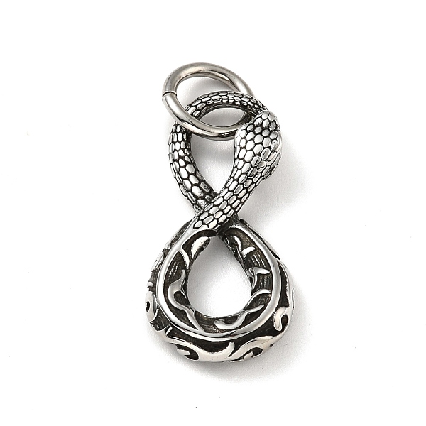 PandaHall 304 Stainless Steel Pendants, Snake, Antique Silver, 41x19x6mm, Jump Ring: 13x2mm, 9mm Inner Diameter 304 Stainless Steel Snake
PandaHall 304 Stainless Steel Pendants, Snake, Antique Silver, 41x19x6mm, Jump Ring: 13x2mm, 9mm Inner Diameter 304 Stainless Steel Snake