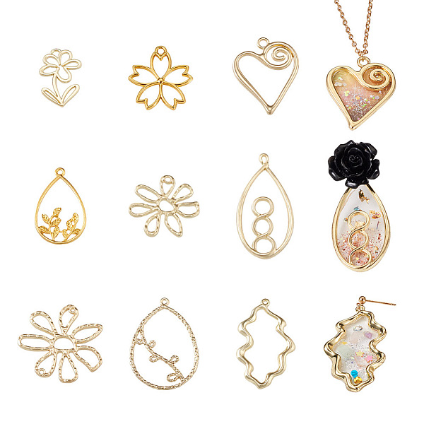 PandaHall Spritewelry 36Pcs 9 Style Rack Plating Alloy Open Back Bezel Pendants, Mixed Shapes , Mixed Color, 21~46.5x14~32x1.5~3.5mm, Hole...
PandaHall Spritewelry 36Pcs 9 Style Rack Plating Alloy Open Back Bezel Pendants, Mixed Shapes , Mixed Color, 21~46.5x14~32x1.5~3.5mm, Hole...