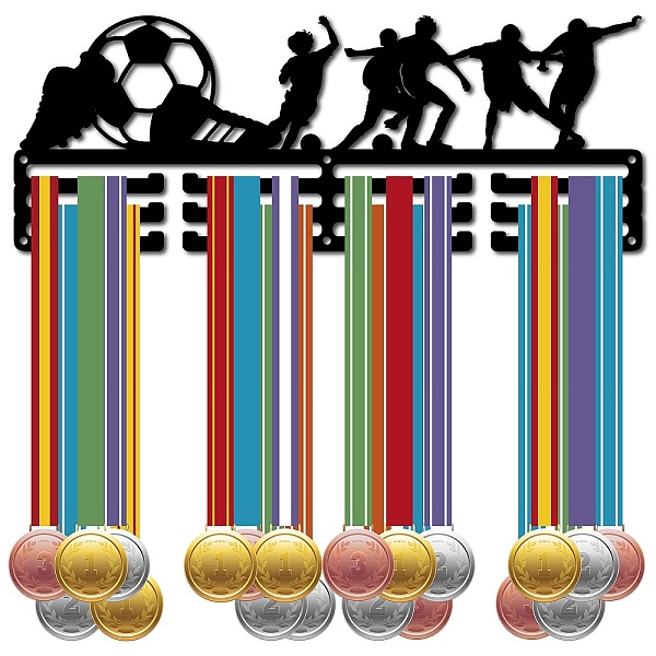 PandaHall Fashion Iron Medal Hanger Holder Display Wall Rack, 3-Line, with Screws, Black, Football, 150x400mm, Hole: 5mm Iron Football Black
PandaHall Fashion Iron Medal Hanger Holder Display Wall Rack, 3-Line, with Screws, Black, Football, 150x400mm, Hole: 5mm Iron Football Black