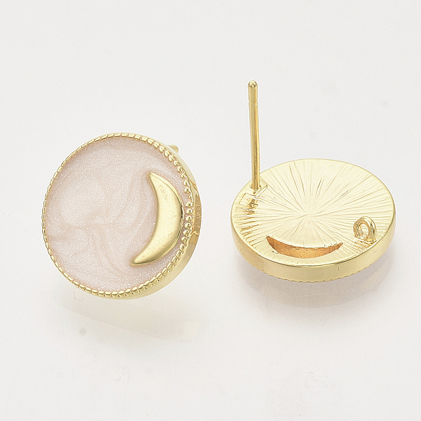 PandaHall Brass Stud Earring Findings, with Enamel and Loop, Flat Round with Moon, Real 18K Gold Plated, Nickel Free, Bisque, 14x4mm, Hole..., Orange
PandaHall Brass Stud Earring Findings, with Enamel and Loop, Flat Round with Moon, Real 18K Gold Plated, Nickel Free, Bisque, 14x4mm, Hole..., Orange