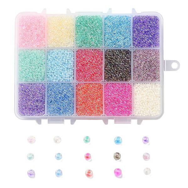 PandaHall 375G 15 Colors 12/0 Grade A Round Glass Seed Beads, Transparent Inside Colours, AB Color Plated, Mixed Color, 2.3x1.5mm, Hole: 1mm..., Multicolor
PandaHall 375G 15 Colors 12/0 Grade A Round Glass Seed Beads, Transparent Inside Colours, AB Color Plated, Mixed Color, 2.3x1.5mm, Hole: 1mm..., Multicolor