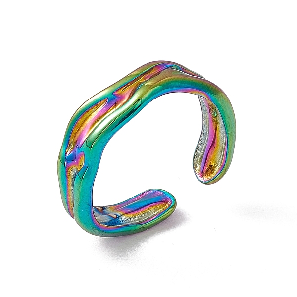 PandaHall Ion Plating(IP) 304 Stainless Steel Twist Wave Open Cuff Ring for Women, Rainbow Color, US Size 7(17.3mm) 304 Stainless Steel
PandaHall Ion Plating(IP) 304 Stainless Steel Twist Wave Open Cuff Ring for Women, Rainbow Color, US Size 7(17.3mm) 304 Stainless Steel