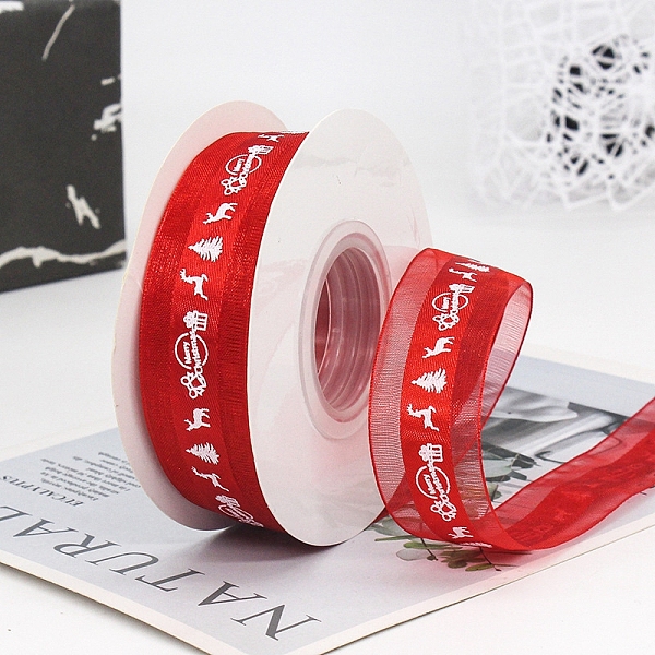 PandaHall 22M Christmas Printed Organza Ribbons, Flat, Red, 1 inch(25mm), about 24.06 Yards(22m)/Roll Organza Deer Red
PandaHall 22M Christmas Printed Organza Ribbons, Flat, Red, 1 inch(25mm), about 24.06 Yards(22m)/Roll Organza Deer Red