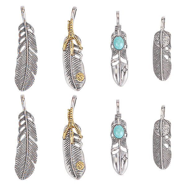 PandaHall GORGECRAFT 8PCS Silver Golden Alloy Big Feather Pendant Stainless Steel Silver Feather Charms Pendant Necklace Feather Dangle...
PandaHall GORGECRAFT 8PCS Silver Golden Alloy Big Feather Pendant Stainless Steel Silver Feather Charms Pendant Necklace Feather Dangle...