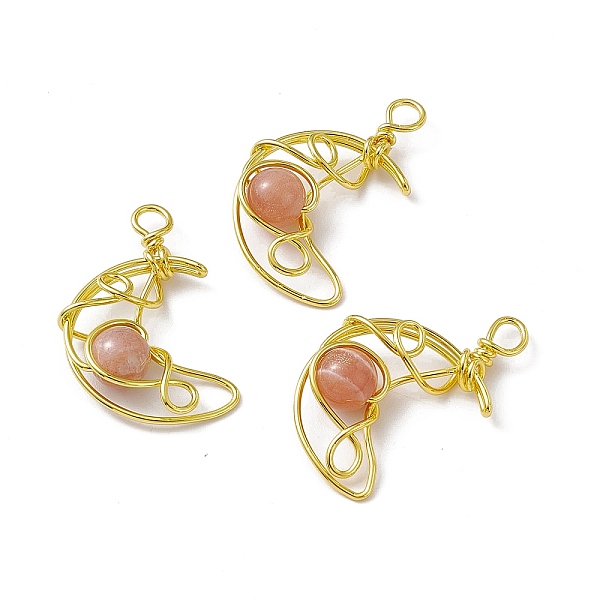 PandaHall Natural Sunstone Pendants, Moon Charms, with Rack Plating Golden Tone Brass Findings, Cadmium Free & Lead Free, 31.5~33x22x8.5mm...
PandaHall Natural Sunstone Pendants, Moon Charms, with Rack Plating Golden Tone Brass Findings, Cadmium Free & Lead Free, 31.5~33x22x8.5mm...
