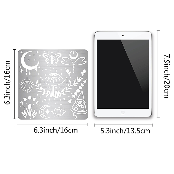 PandaHall GORGECRAFT 6.3 Inch Metal Moon Phase Stencil Stainless Steel Butterfly Demon Eye Stencils Cutouts Flower Painting Reusable...
PandaHall GORGECRAFT 6.3 Inch Metal Moon Phase Stencil Stainless Steel Butterfly Demon Eye Stencils Cutouts Flower Painting Reusable...