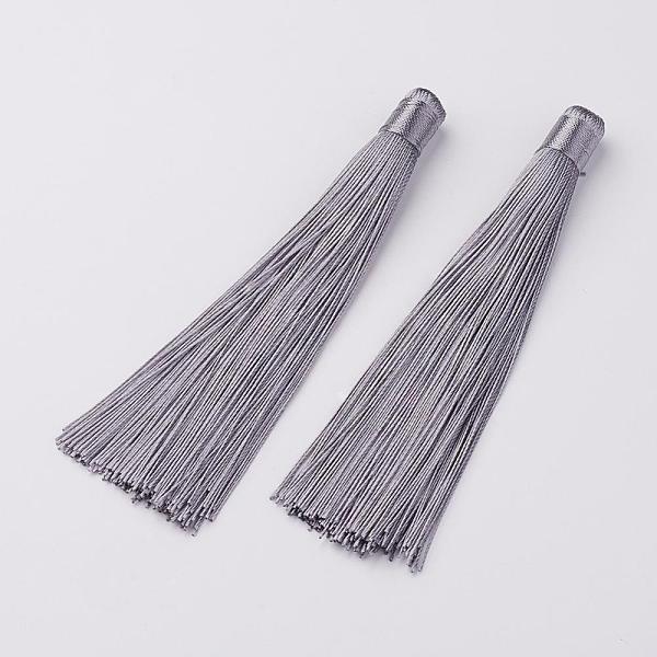 PandaHall Nylon Tassels Big Pendant Decorations, Silver, 120x10mm, Hole: 5mm Nylon Silver
PandaHall Nylon Tassels Big Pendant Decorations, Silver, 120x10mm, Hole: 5mm Nylon Silver