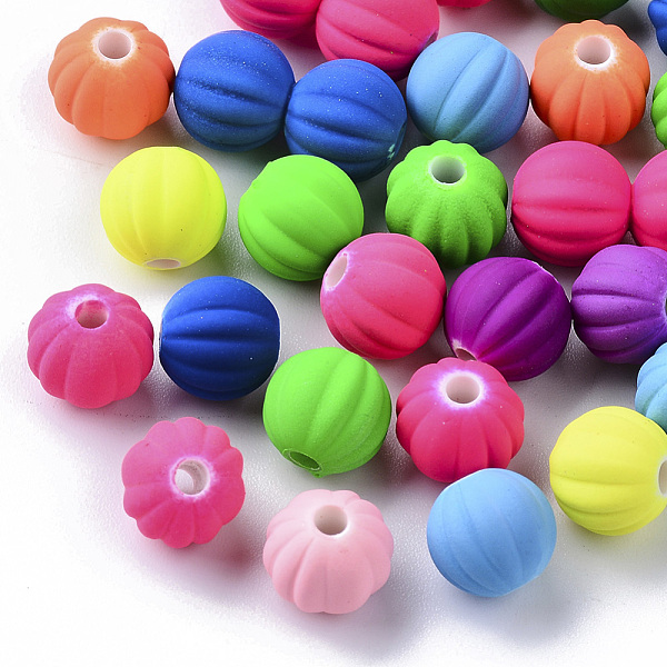 PandaHall Spray Painted Acrylic Beads, Rubberized Style, Corrugated Beads, Round, Mixed Color, 8x7.5mm, Hole: 2mm, about 1600pcs/500g..., Multicolor
PandaHall Spray Painted Acrylic Beads, Rubberized Style, Corrugated Beads, Round, Mixed Color, 8x7.5mm, Hole: 2mm, about 1600pcs/500g..., Multicolor