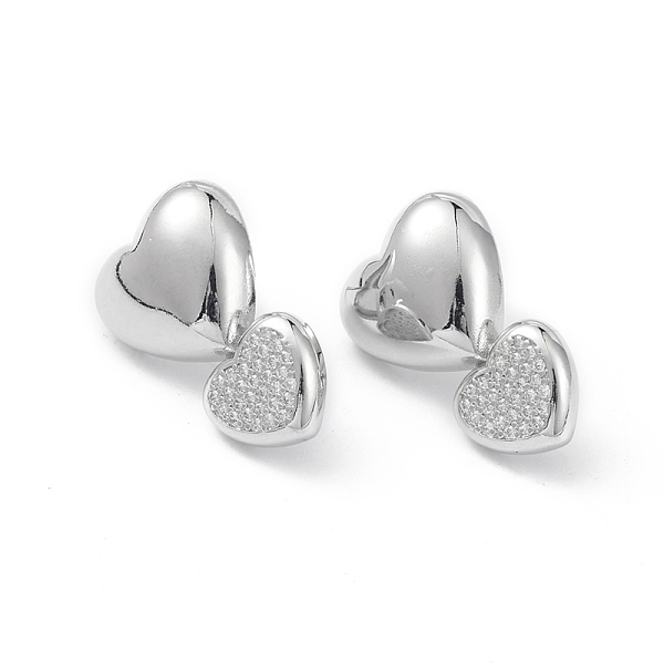 PandaHall Heart Rack Plating Brass Cubic Zirconia Stud Earrings for Women, Long-Lasting Plated, Lead Free & Cadmium Free, Platinum..., Clear
PandaHall Heart Rack Plating Brass Cubic Zirconia Stud Earrings for Women, Long-Lasting Plated, Lead Free & Cadmium Free, Platinum..., Clear