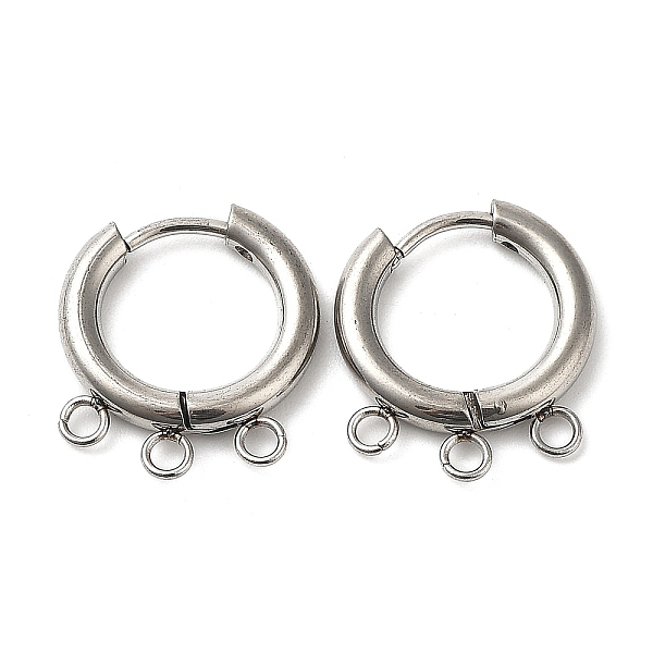 PandaHall 304 Stainless Steel Huggie Hoop Earring Findings, with 316 Surgical Stainless Steel Pin & 3-hole Loops, Stainless Steel Color...
PandaHall 304 Stainless Steel Huggie Hoop Earring Findings, with 316 Surgical Stainless Steel Pin & 3-hole Loops, Stainless Steel Color...