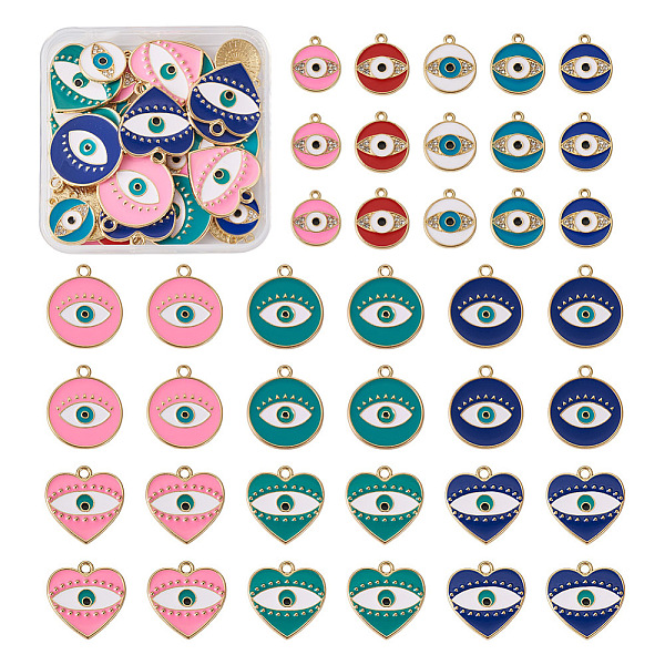 PandaHall Craftdady 44Pcs 11 Style Rack Plating Alloy Enamel Pendants, with Crystal Rhinestone, Light Gold, Flat Round & Heart with Evil Eye..., Multicolor
PandaHall Craftdady 44Pcs 11 Style Rack Plating Alloy Enamel Pendants, with Crystal Rhinestone, Light Gold, Flat Round & Heart with Evil Eye..., Multicolor
