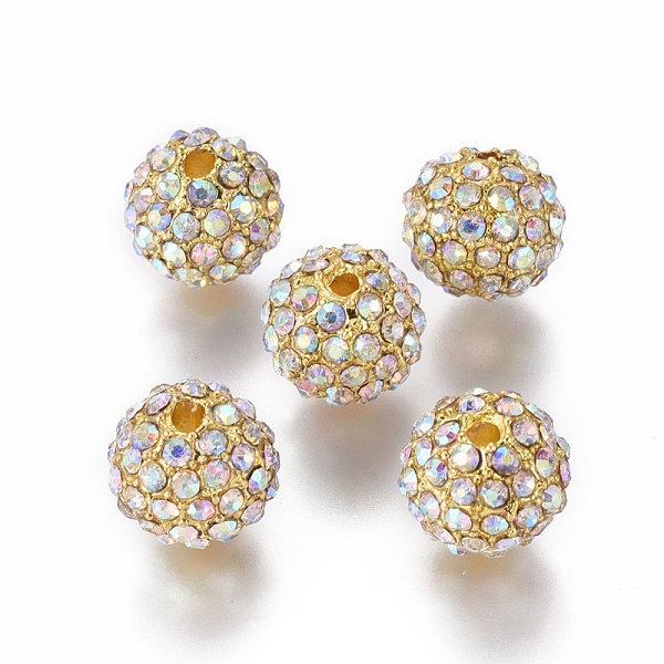 PandaHall Alloy Rhinestone Beads, Grade A, Round, Golden Metal Color, Crystal AB, 10mm Alloy+Rhinestone Round Clear
PandaHall Alloy Rhinestone Beads, Grade A, Round, Golden Metal Color, Crystal AB, 10mm Alloy+Rhinestone Round Clear