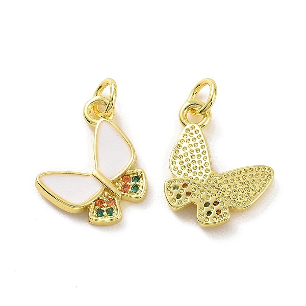 PandaHall Brass Micro Pave Colorful Cubic Zirconia Charms, Real 18K Gold Plated, with Enamel and Jump Ring, Butterfly, White, 13.5x14.5x2mm...
PandaHall Brass Micro Pave Colorful Cubic Zirconia Charms, Real 18K Gold Plated, with Enamel and Jump Ring, Butterfly, White, 13.5x14.5x2mm...