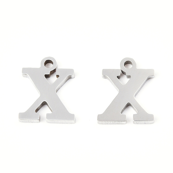 PandaHall 201 Stainless Steel Charms, Alphabet, Letter.X, 8.5x7x1mm, Hole: 1mm 201 Stainless Steel Letter X
PandaHall 201 Stainless Steel Charms, Alphabet, Letter.X, 8.5x7x1mm, Hole: 1mm 201 Stainless Steel Letter X