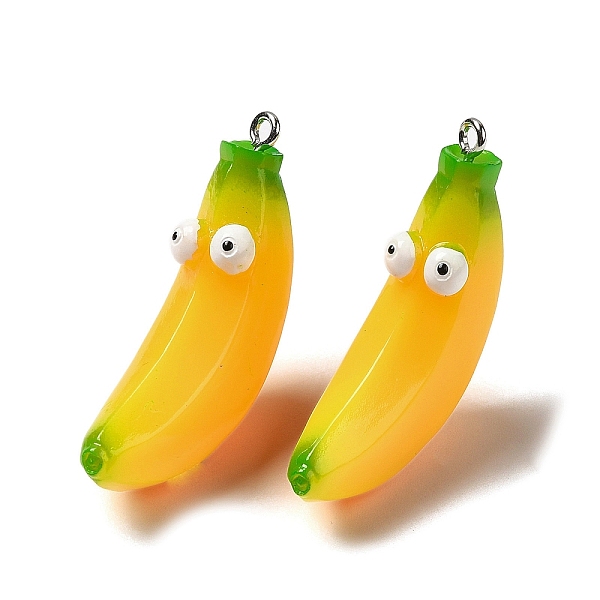 PandaHall Cartoon Opaque Resin Fruit Pendants, Funny Eye Banana Charms with Platinum Plated Iron Loops, Gold, 42x11.5x17.5mm, Hole: 2mm...
PandaHall Cartoon Opaque Resin Fruit Pendants, Funny Eye Banana Charms with Platinum Plated Iron Loops, Gold, 42x11.5x17.5mm, Hole: 2mm...