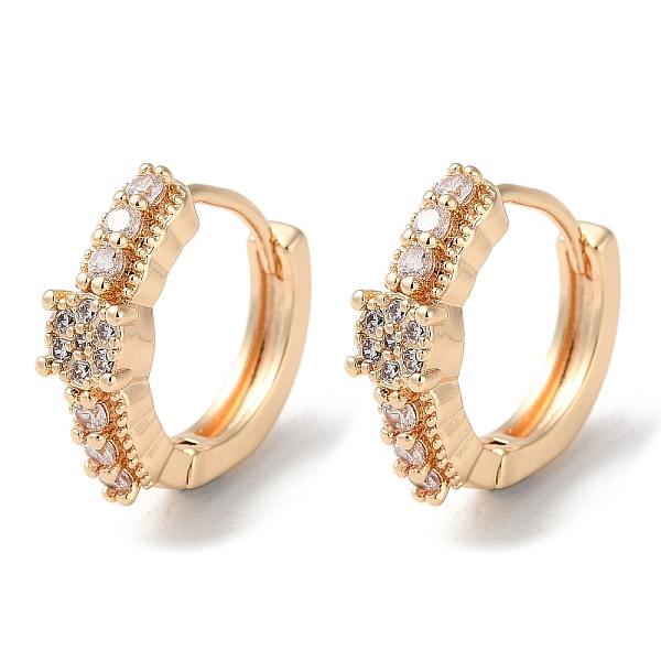 PandaHall Rack Plating Brass Micro Pave Cubic Zirconia Hoop Earrings, Flower, Light Gold, 17x5mm Cubic Zirconia Flower Clear
PandaHall Rack Plating Brass Micro Pave Cubic Zirconia Hoop Earrings, Flower, Light Gold, 17x5mm Cubic Zirconia Flower Clear