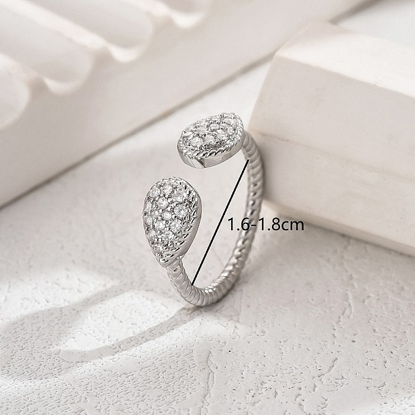 PandaHall Elegant Brass Cuff Open Rings, Teardrop Shape Ring Women's Gift, Platinum, Adjustable Brass Teardrop
PandaHall Elegant Brass Cuff Open Rings, Teardrop Shape Ring Women's Gift, Platinum, Adjustable Brass Teardrop