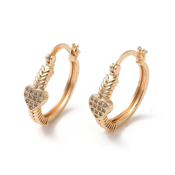 PandaHall Brass Micro Pave Cubic Zirconia Hoop Earrings, Heart, Light Gold, 22x20x6mm Brass Heart Clear
PandaHall Brass Micro Pave Cubic Zirconia Hoop Earrings, Heart, Light Gold, 22x20x6mm Brass Heart Clear