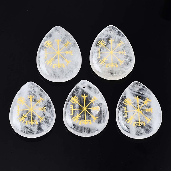 PandaHall Natural Quartz Crystal Pendants, Rock Crystal Pendants, Teardrop with Nordic Pagan Pattern, 32~33.5x25~26x6.5~7.5mm, Hole: 2mm...
PandaHall Natural Quartz Crystal Pendants, Rock Crystal Pendants, Teardrop with Nordic Pagan Pattern, 32~33.5x25~26x6.5~7.5mm, Hole: 2mm...