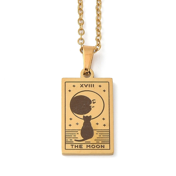 PandaHall Tarot Theme 304 Stainless Steel Pendant Nacklaces For Women, Cable Chain Necklaces, Real 18K Gold Plated, The Moon, 455mm, pendant...
PandaHall Tarot Theme 304 Stainless Steel Pendant Nacklaces For Women, Cable Chain Necklaces, Real 18K Gold Plated, The Moon, 455mm, pendant...