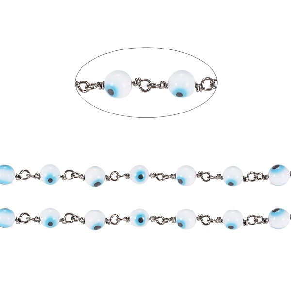 PandaHall 3.28 Feet Handmade Evil Eye Lampwork Round Beaded Chains, with Brass Findings, Unwelded, Long-Lasting Plated, Gunmetal, Light Blue...
PandaHall 3.28 Feet Handmade Evil Eye Lampwork Round Beaded Chains, with Brass Findings, Unwelded, Long-Lasting Plated, Gunmetal, Light Blue...