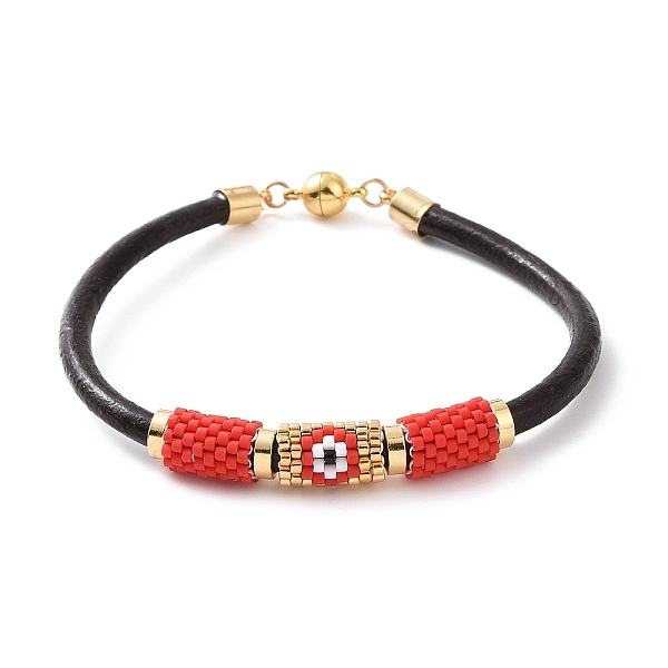 PandaHall Japanese Seed Column with Evil Eye Beaded Bracelet with Cowhide Cords for Women, Red, 7-5/8 inch(19.5cm) Seed Beads Red
PandaHall Japanese Seed Column with Evil Eye Beaded Bracelet with Cowhide Cords for Women, Red, 7-5/8 inch(19.5cm) Seed Beads Red