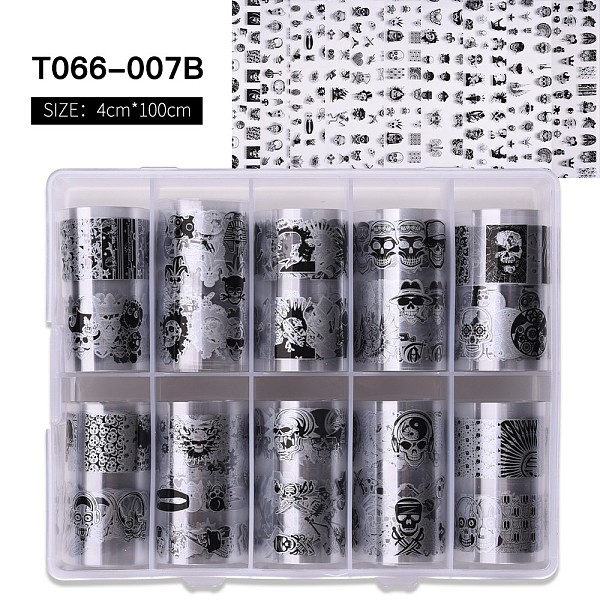 PandaHall Nail Art Transfer Stickers, Nail Decals, DIY Nail Tips Decoration for Women, Halloween Themed Pattern, Black, 1000x40mm, 10styles...
PandaHall Nail Art Transfer Stickers, Nail Decals, DIY Nail Tips Decoration for Women, Halloween Themed Pattern, Black, 1000x40mm, 10styles...