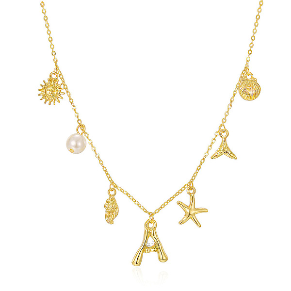 PandaHall Bohemian Summer Beach Style 18K Gold Plated Shell Shape Initial Pendant Necklaces Brass
PandaHall Bohemian Summer Beach Style 18K Gold Plated Shell Shape Initial Pendant Necklaces Brass
