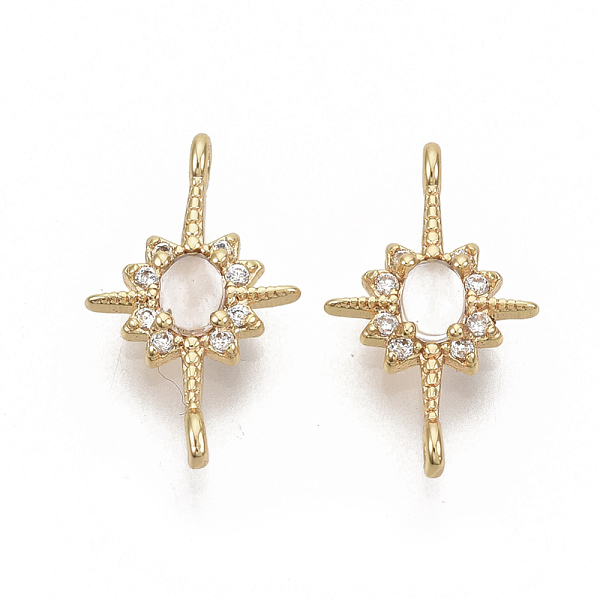PandaHall Brass Micro Pave Cubic Zirconia Links connectors, with Glass, Nickel Free, Star, Real 18K Gold Plated, Clear, 16.5x9.5x3mm, Hole...
PandaHall Brass Micro Pave Cubic Zirconia Links connectors, with Glass, Nickel Free, Star, Real 18K Gold Plated, Clear, 16.5x9.5x3mm, Hole...